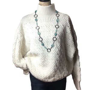 Topshop off white knit bulky long sleeved sweater